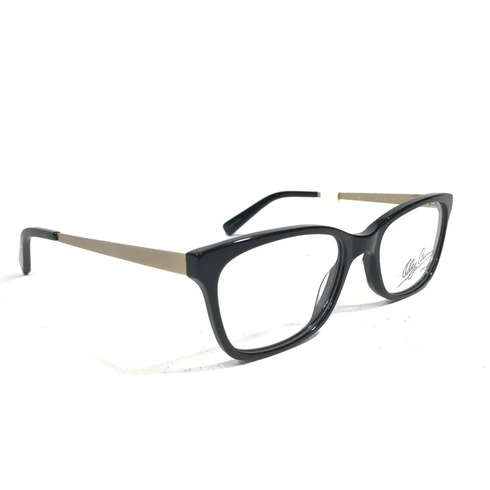 Oleg Cassini OCO534 001 Eyeglasses Frames Black Gold Square Full Rim 54-19-140